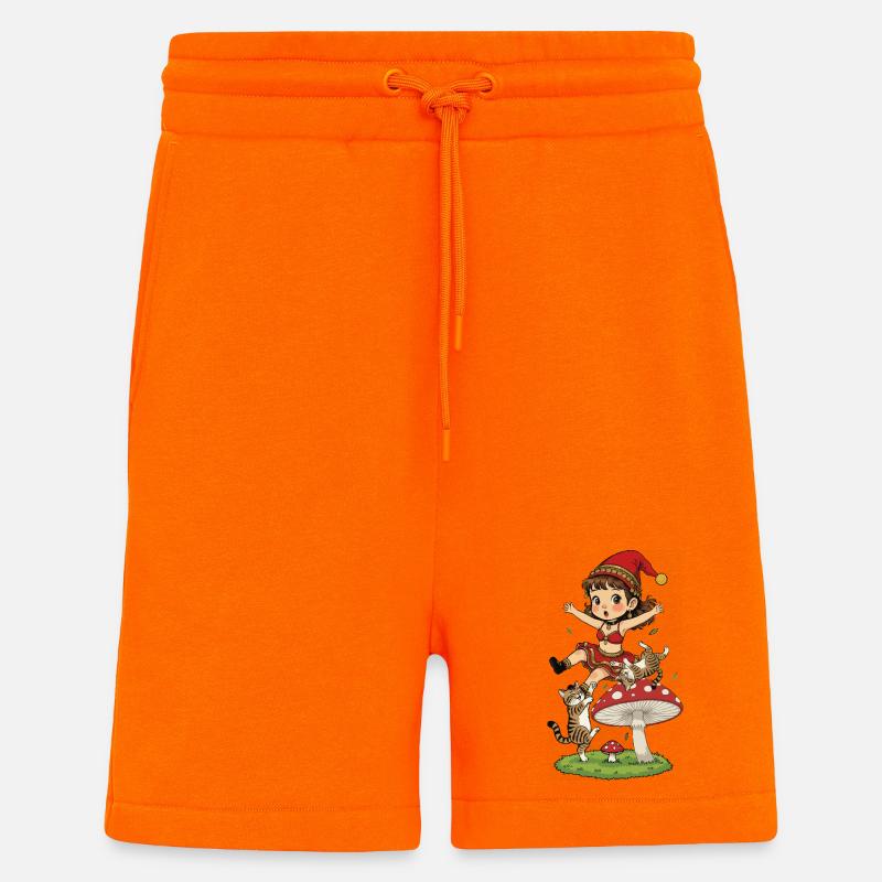 Leprechaun-Mädchen fällt vom Pilz - Shorts - made by SPREAD - SUNSET ORANGE