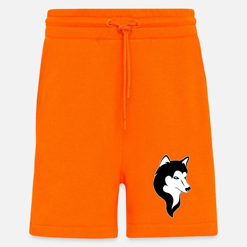 Silhouette Grave Yeux Bleus - Short bio décontracté fabriqué en UE - SUNSET ORANGE
