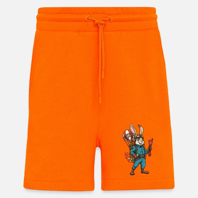 Rabbit Aviator Steampunk Heißluftballonflug - Shorts - made by SPREAD - SUNSET ORANGE