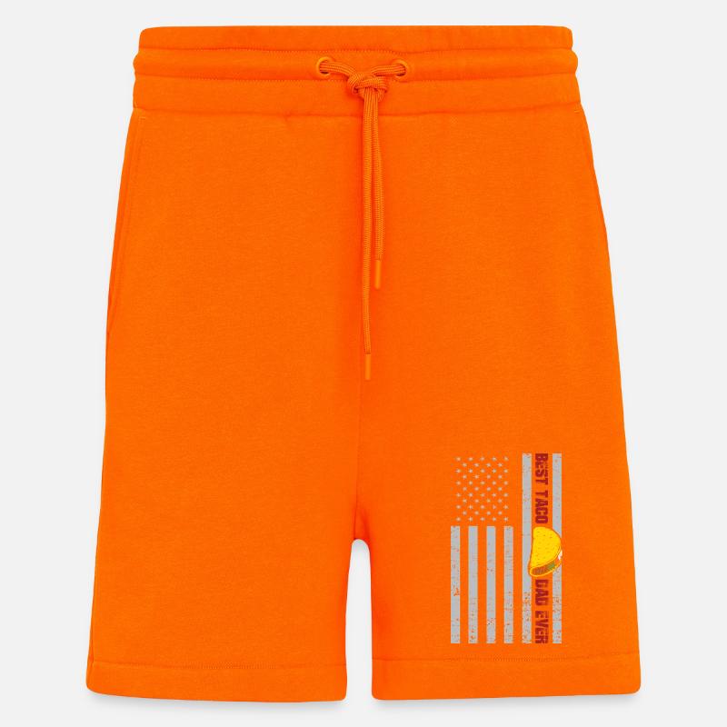 Taco Father Saying - Short bio décontracté fabriqué en UE - SUNSET ORANGE