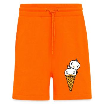 Birds Cream Waffle Cream Scoops Cream Cream Cone - Shorts - made by SPREAD - SUNSET ORANGE - Front