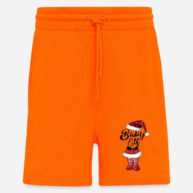 Bébé Elfe – Douce Conception de Noël - Short bio décontracté fabriqué en UE - SUNSET ORANGE