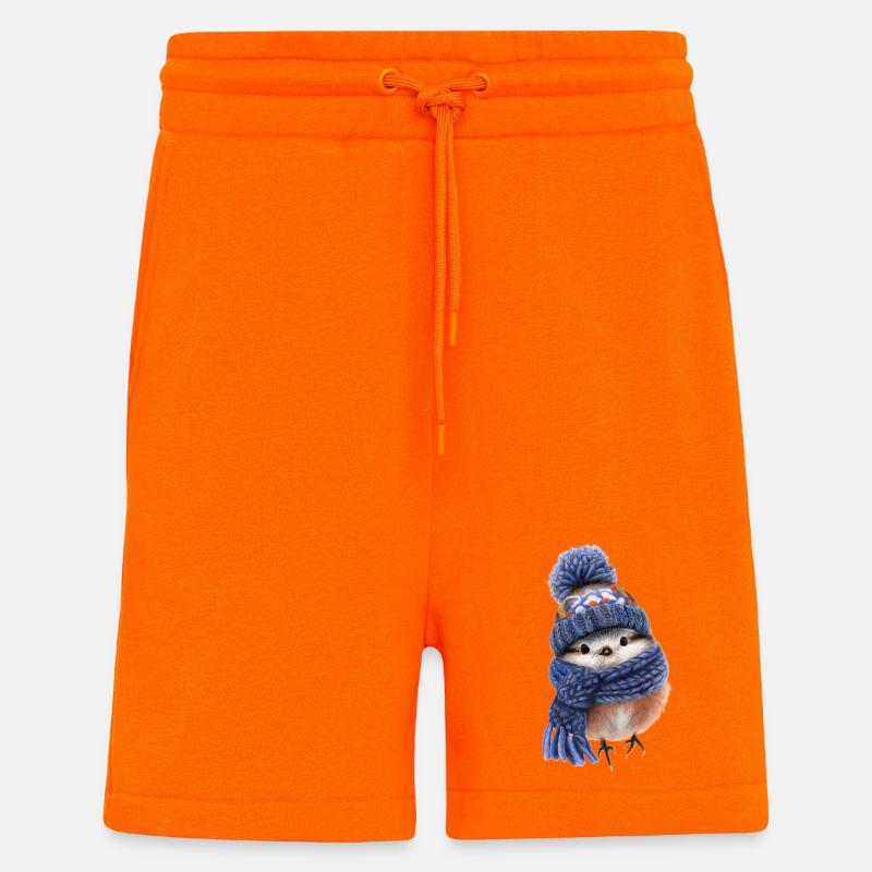 Wintervogel mit Schal - Shorts - made by SPREAD - SUNSET ORANGE