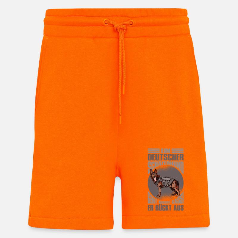 Schäferhund Geschenke Hund Herrchen Gassi - Shorts - made by SPREAD - SUNSET ORANGE