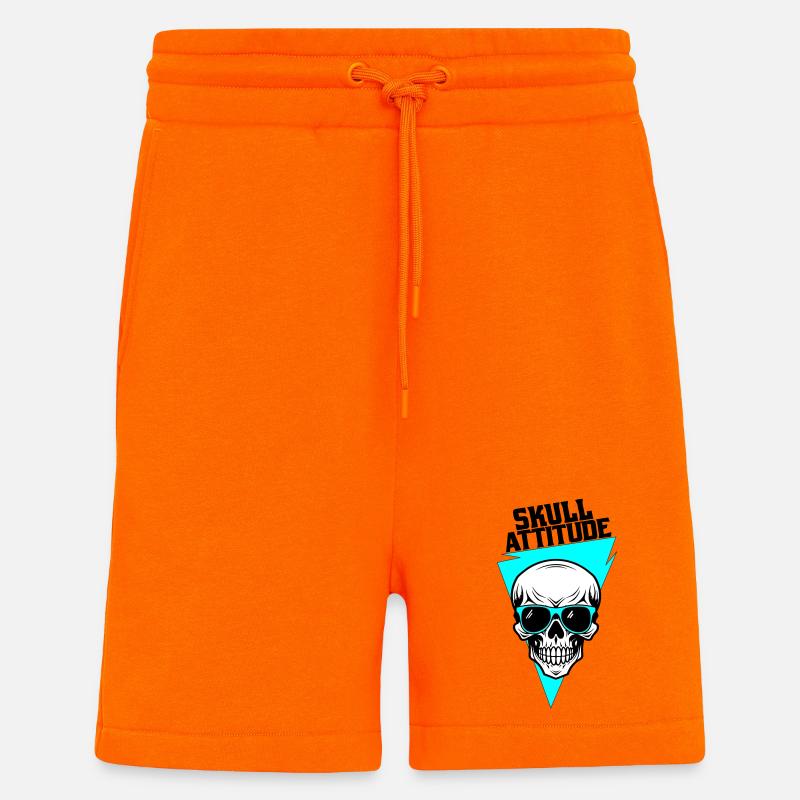 Totenkopf mit Brille - Shorts - made by SPREAD - SUNSET ORANGE