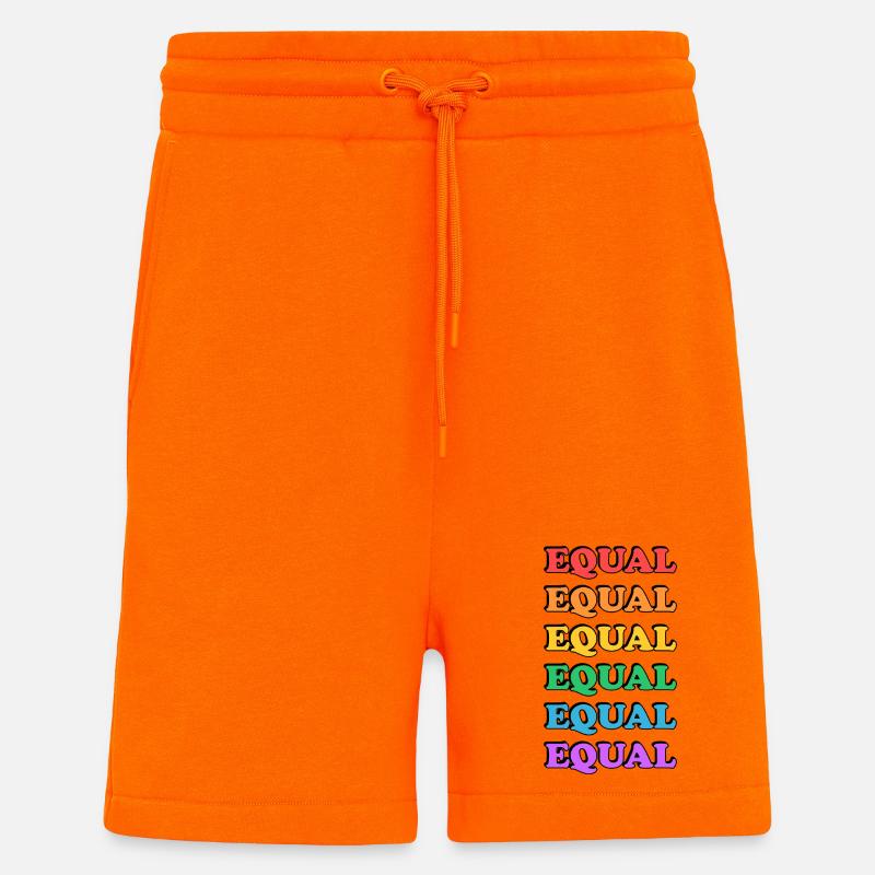 Rainbow Equality Text - Shorts - made by SPREAD - SUNSET ORANGE