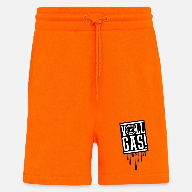 Compteur de vitesse à plein régime - Short bio décontracté fabriqué en UE - SUNSET ORANGE