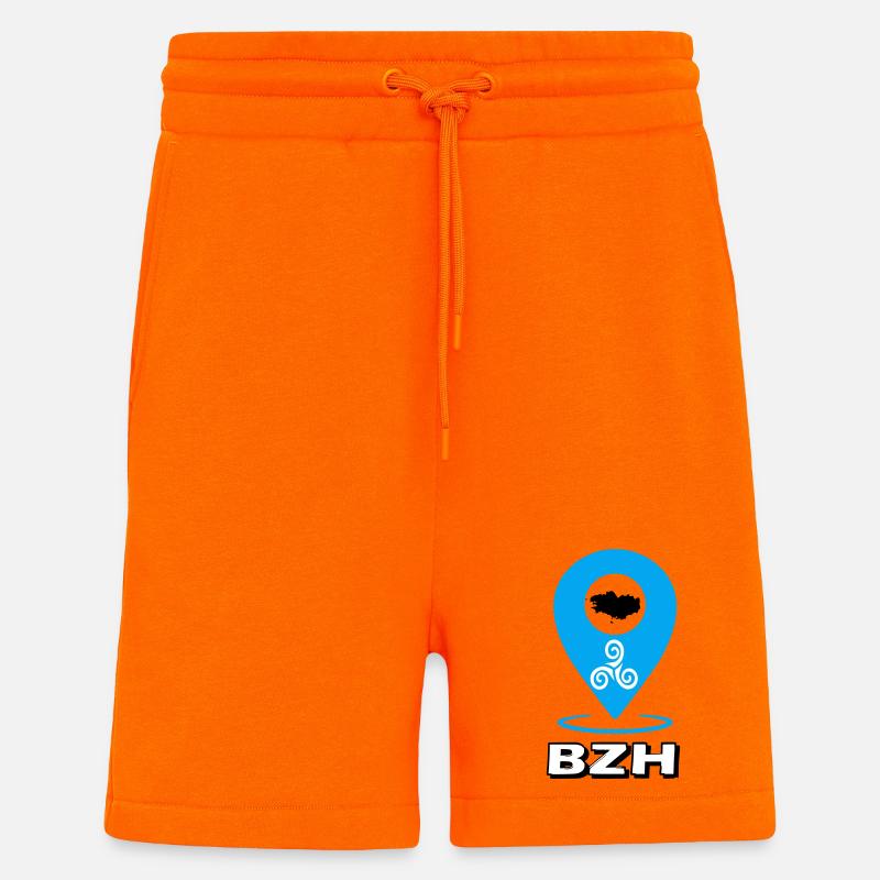 Triskel Breizh Bleu - Short bio décontracté fabriqué en UE - SUNSET ORANGE