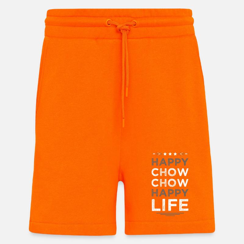 Vie heureuse de Chow Chow - Short bio décontracté fabriqué en UE - SUNSET ORANGE