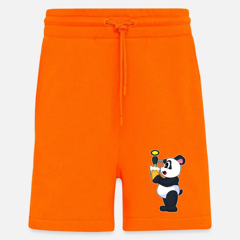 Bière Panda - Short bio décontracté fabriqué en UE - SUNSET ORANGE
