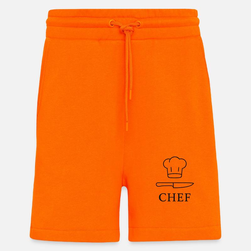 Küchenchef Icon mit Messer - Shorts - made by SPREAD - SUNSET ORANGE