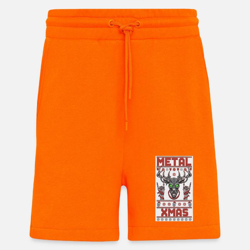 Metallic Xmas Deer Head - Shorts - made by SPREAD - SUNSET ORANGE