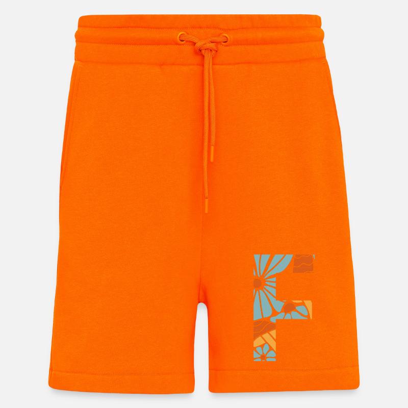Buchstabe f groovige Blumen Geschenkidee - Shorts - made by SPREAD - SUNSET ORANGE