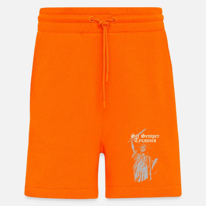Sic Semper Tyrannis, Freiheitsstatue mit Schwert - Shorts - made by SPREAD - SUNSET ORANGE