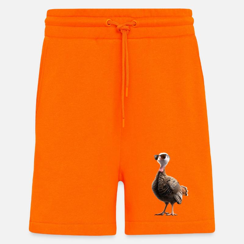 Dinde Poules Oiseaux Dinde - Short bio décontracté fabriqué en UE - SUNSET ORANGE