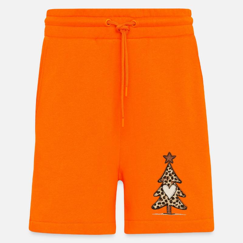 Leoprint Christmas Tree - Leo Pattern - Shorts - made by SPREAD - SUNSET ORANGE