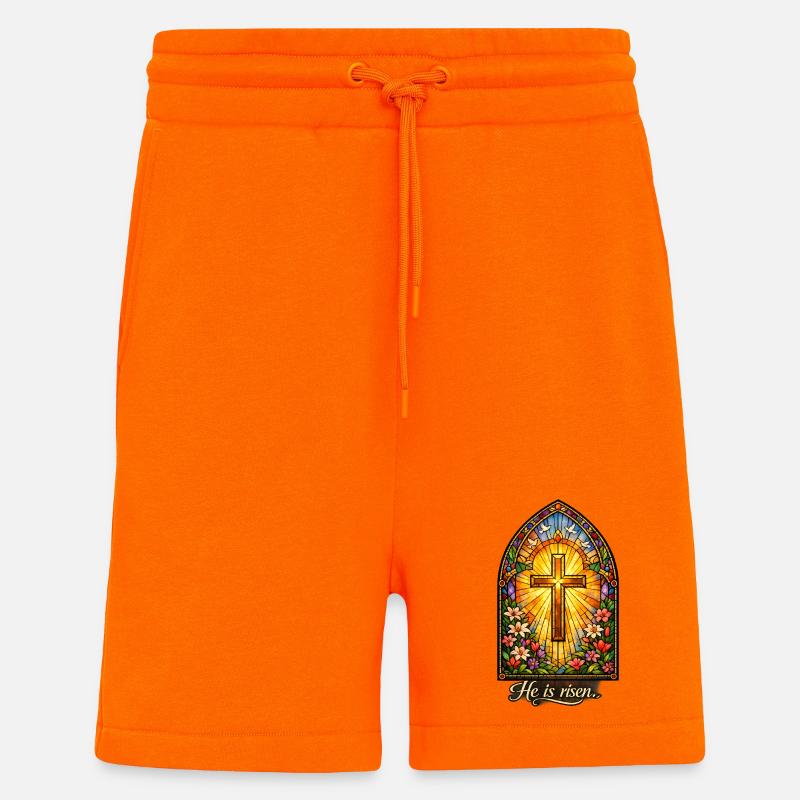 Resurrection He is Risen Easter Jesus - Shorts - made by SPREAD - SUNSET ORANGE