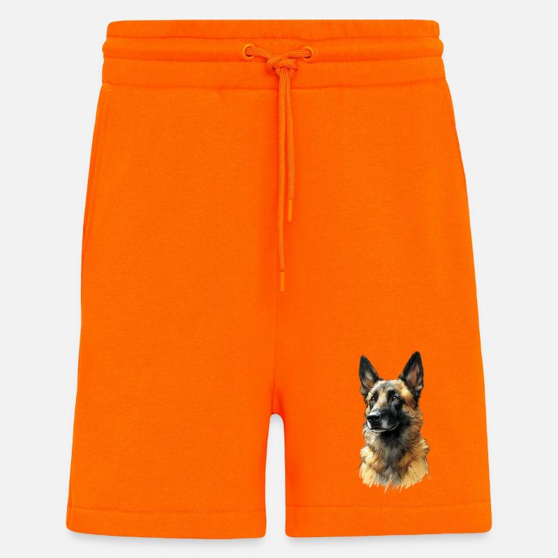 Schäferhund Porträt Illustration - Shorts - made by SPREAD - SUNSET ORANGE