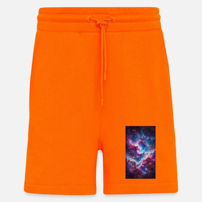 Nébuleuse Monde des Couleurs - Short bio décontracté fabriqué en UE - SUNSET ORANGE