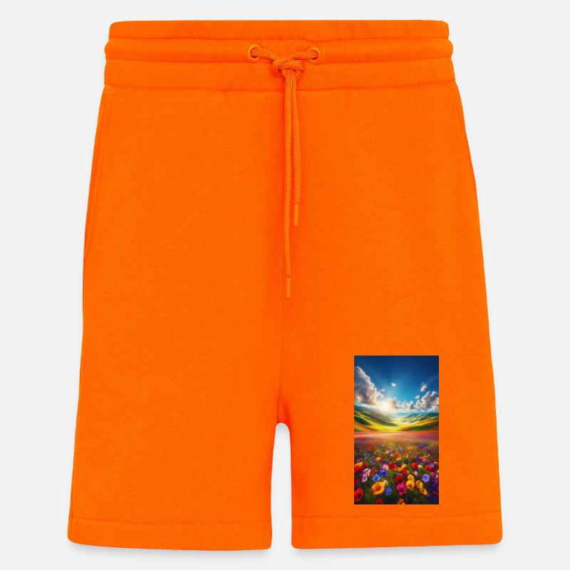 Rainbow meadow in sunlight - Shorts - made by SPREAD - SUNSET ORANGE