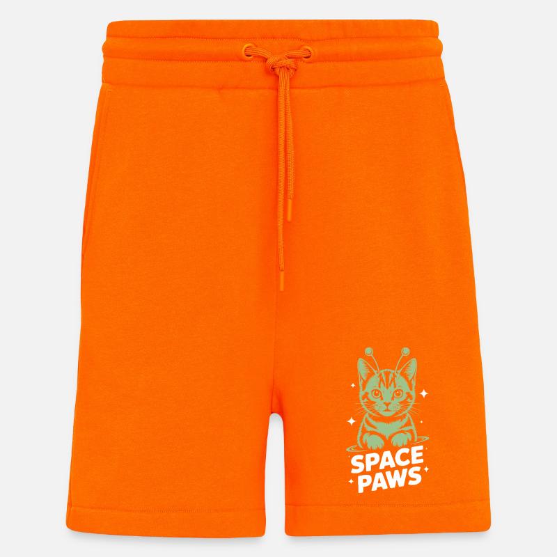 Chat Spatial Pattes Astrales - Short bio décontracté fabriqué en UE - SUNSET ORANGE
