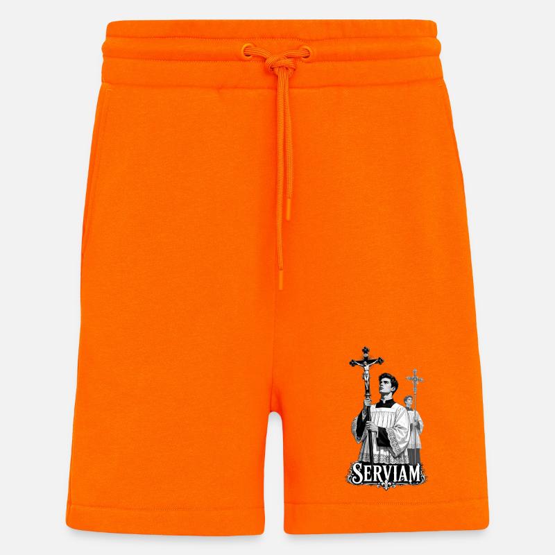 Serviam - Katholisch - Shorts - made by SPREAD - SUNSET ORANGE