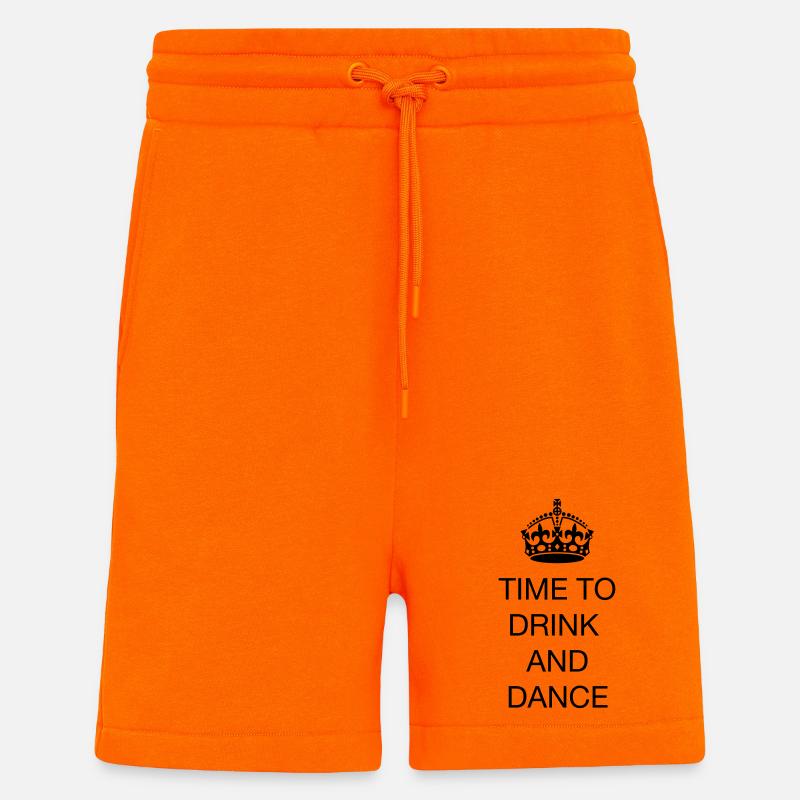 Time to drink and dance - Short bio décontracté fabriqué en UE - SUNSET ORANGE