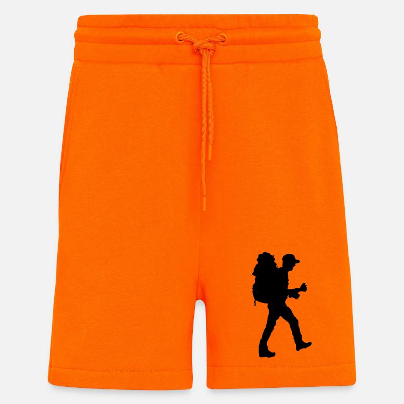 Backpacker silhouette - Shorts - made by SPREAD - SUNSET ORANGE