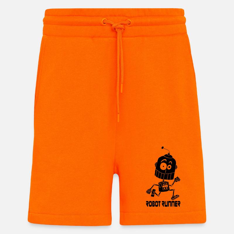 Black Robot Runner - Shorts - made by SPREAD - SUNSET ORANGE