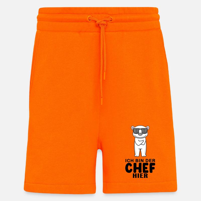 Chef Spruch mit Eisbär Motiv - Shorts - made by SPREAD - SUNSET ORANGE