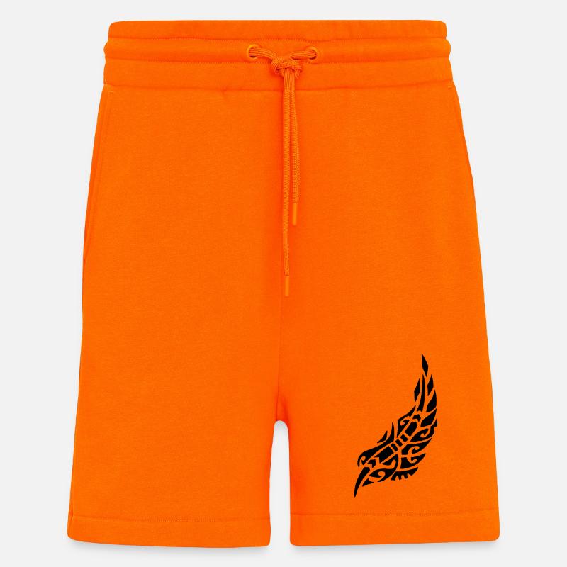 Schwarze Feder des Vogels - Shorts - made by SPREAD - SUNSET ORANGE