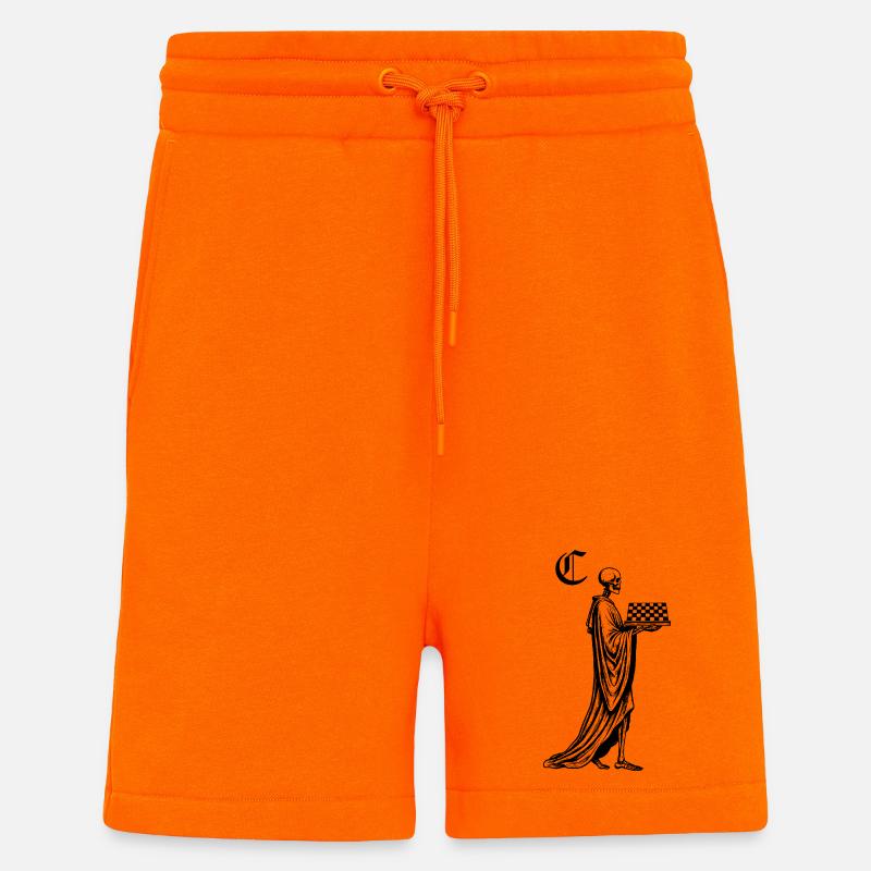 Skelett mit Schachbrett - Shorts - made by SPREAD - SUNSET ORANGE