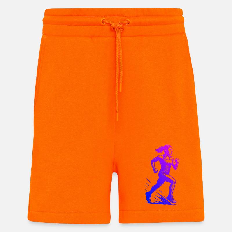 Modernes Running Artwork - Shorts - made by SPREAD - SUNSET ORANGE