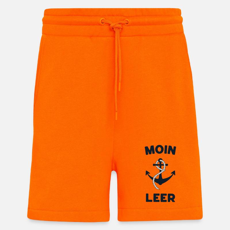 Moin Leer – Maritimes Anker-Design - Shorts - made by SPREAD - SUNSET ORANGE