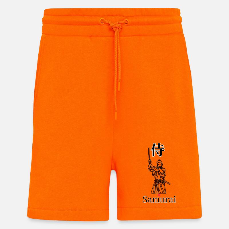 Samurai Symbol Minimal Schwarz Weiß Rot - Shorts - made by SPREAD - SUNSET ORANGE