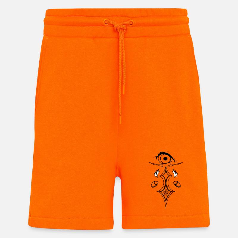 Silhouette de l’œil nocturne - Short bio décontracté fabriqué en UE - SUNSET ORANGE