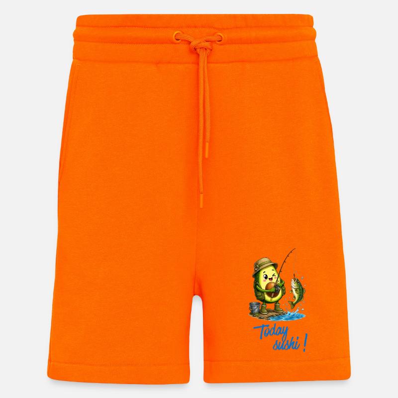 Aventure des pêcheurs d’avocats - Short bio décontracté fabriqué en UE - SUNSET ORANGE