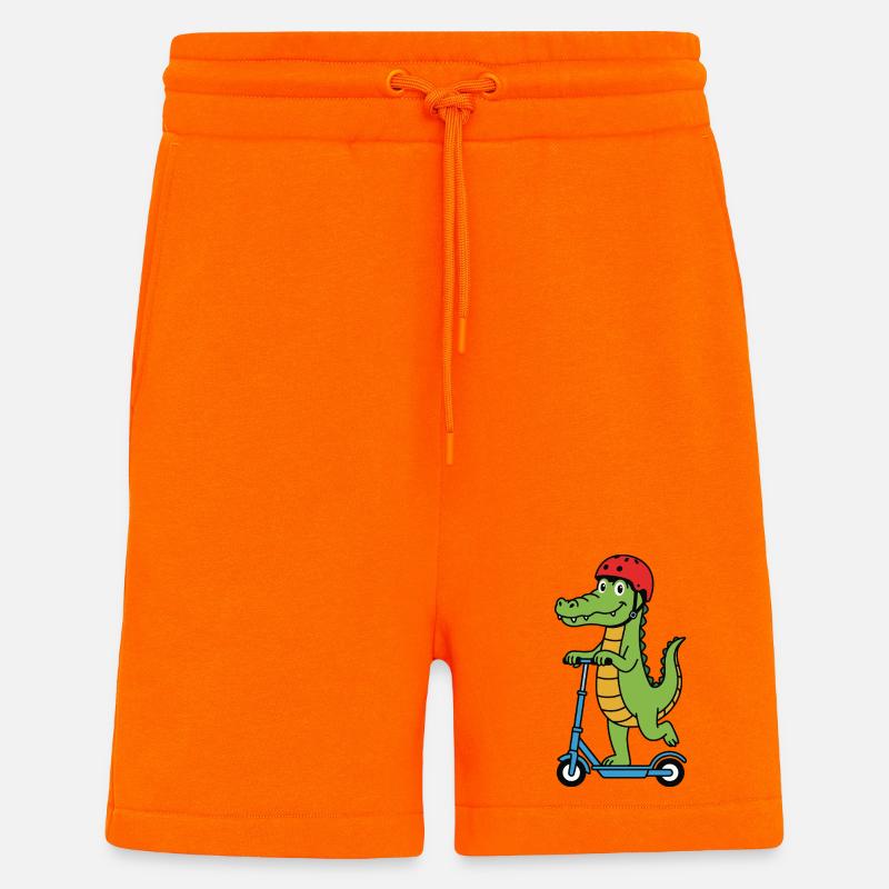 Krokodil auf einem Roller - Shorts - made by SPREAD - SUNSET ORANGE