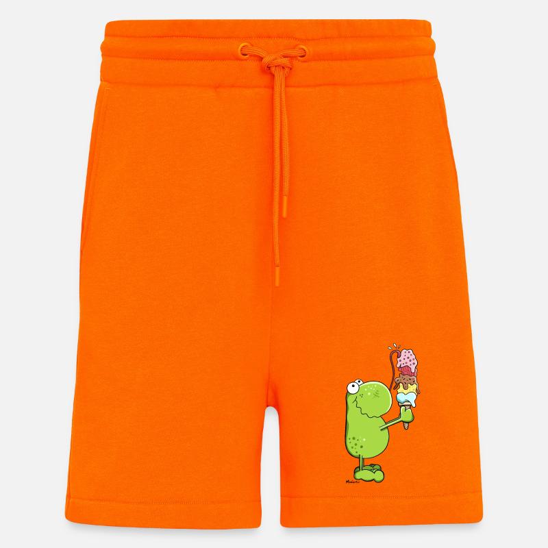 Grenouille avec glace - Short bio décontracté fabriqué en UE - SUNSET ORANGE