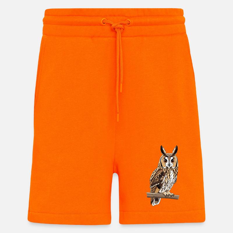Waldohreule Eule Asio Otus - Shorts - made by SPREAD - SUNSET ORANGE