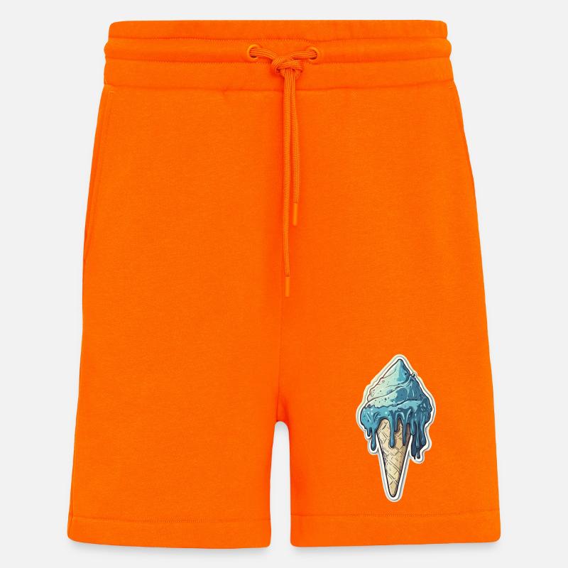 Crème glacée Crème glacée - Short bio décontracté fabriqué en UE - SUNSET ORANGE