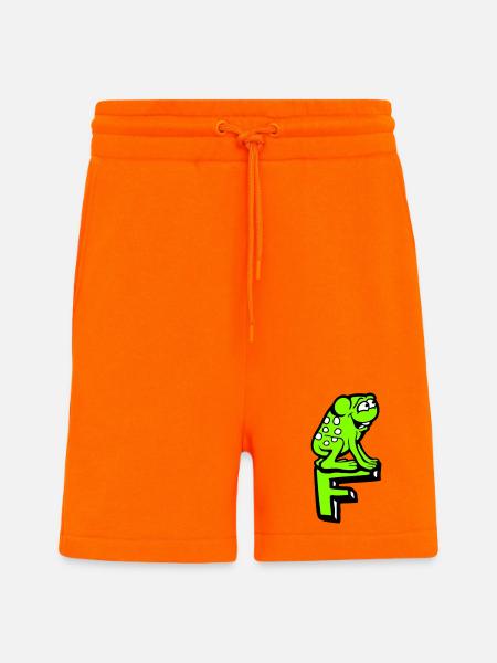 Letter F Frog Toad Name ABC Learning School - Shorts - made by SPREAD - SUNSET ORANGE