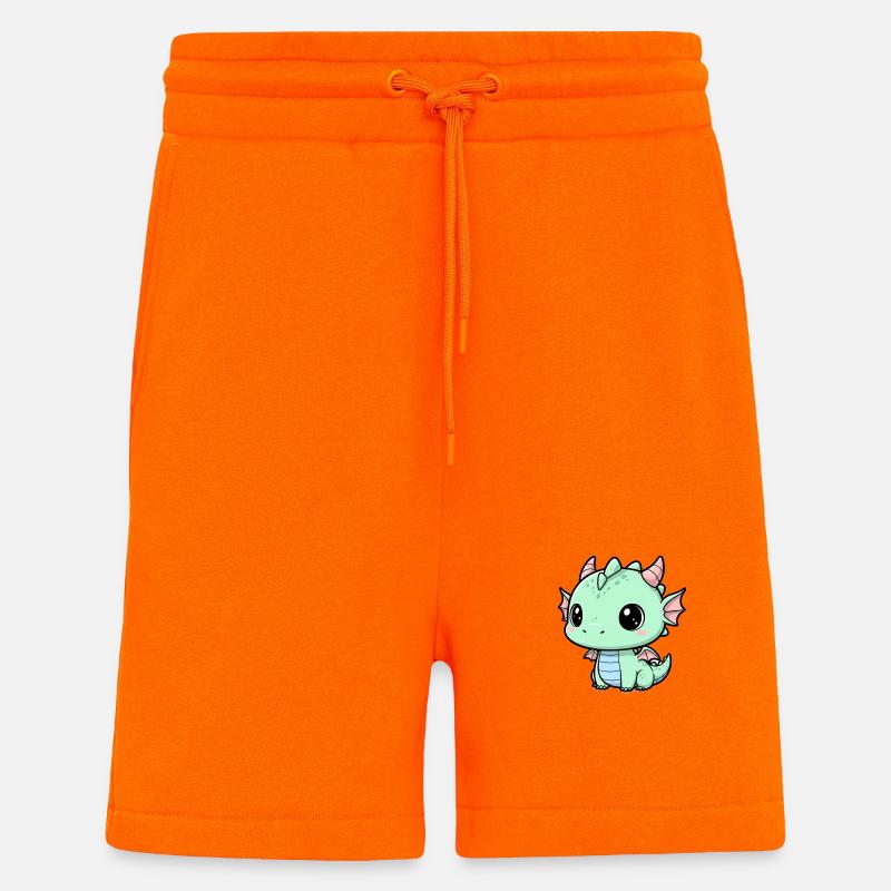 Compagnon de câlin Dragon menthe - Short bio décontracté fabriqué en UE - SUNSET ORANGE