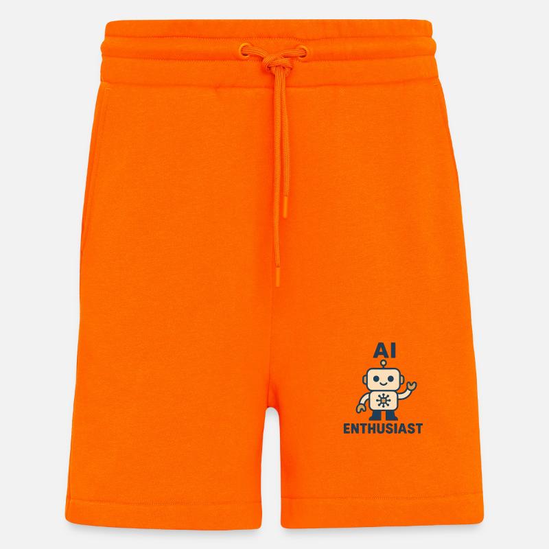 Robot passionné d’IA - Short bio décontracté fabriqué en UE - SUNSET ORANGE