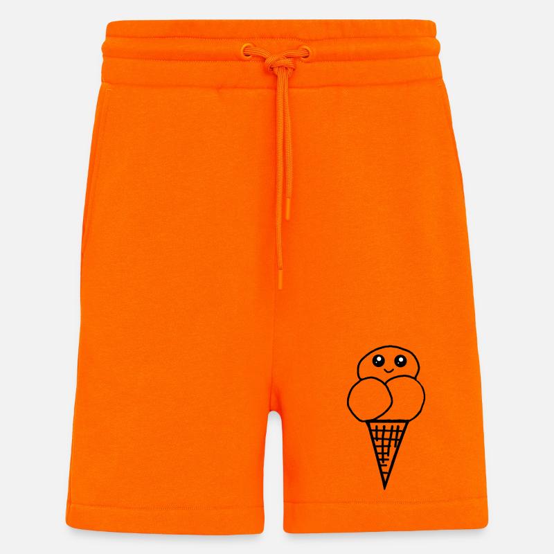 Eis Eiswaffel Eistüte Eiscreme Eiskrem - Shorts - made by SPREAD - SUNSET ORANGE