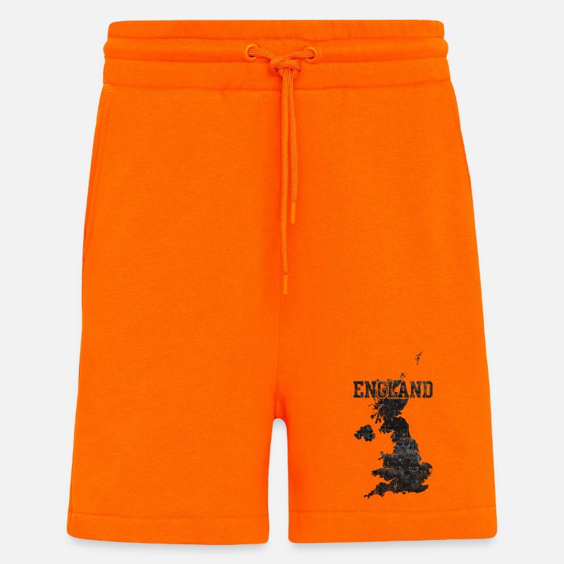 England Brick Map Texture - Shorts - made by SPREAD - SUNSET ORANGE