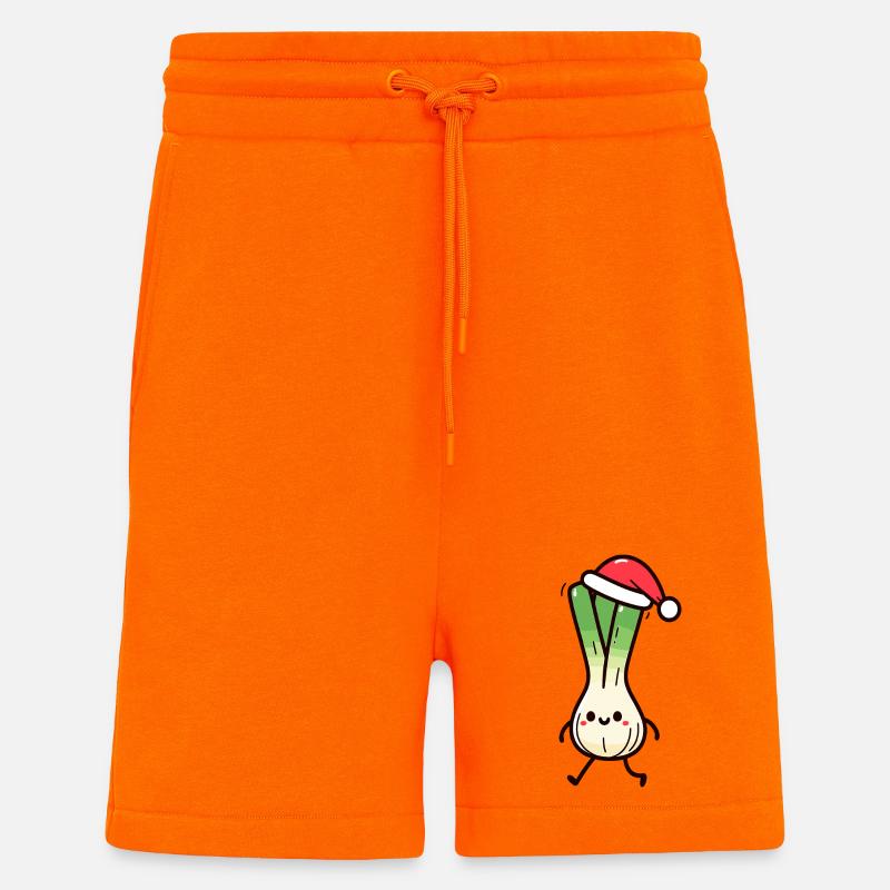 Linge de Noël de Saint-Nicolas - Short bio décontracté fabriqué en UE - SUNSET ORANGE