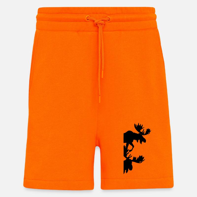 Elch Silhouetten Moose - Shorts - made by SPREAD - SUNSET ORANGE