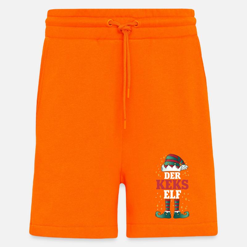 Noël L’Elfe des Cookies - Short bio décontracté fabriqué en UE - SUNSET ORANGE