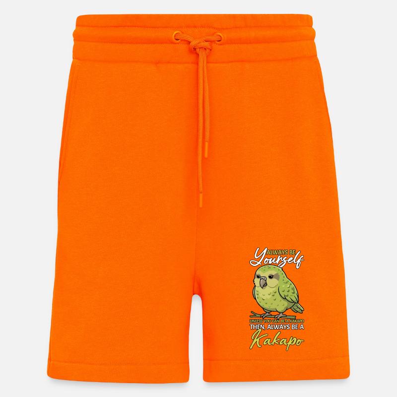 Sei immer du selbst, Kakapo Neuseeland - Shorts - made by SPREAD - SUNSET ORANGE